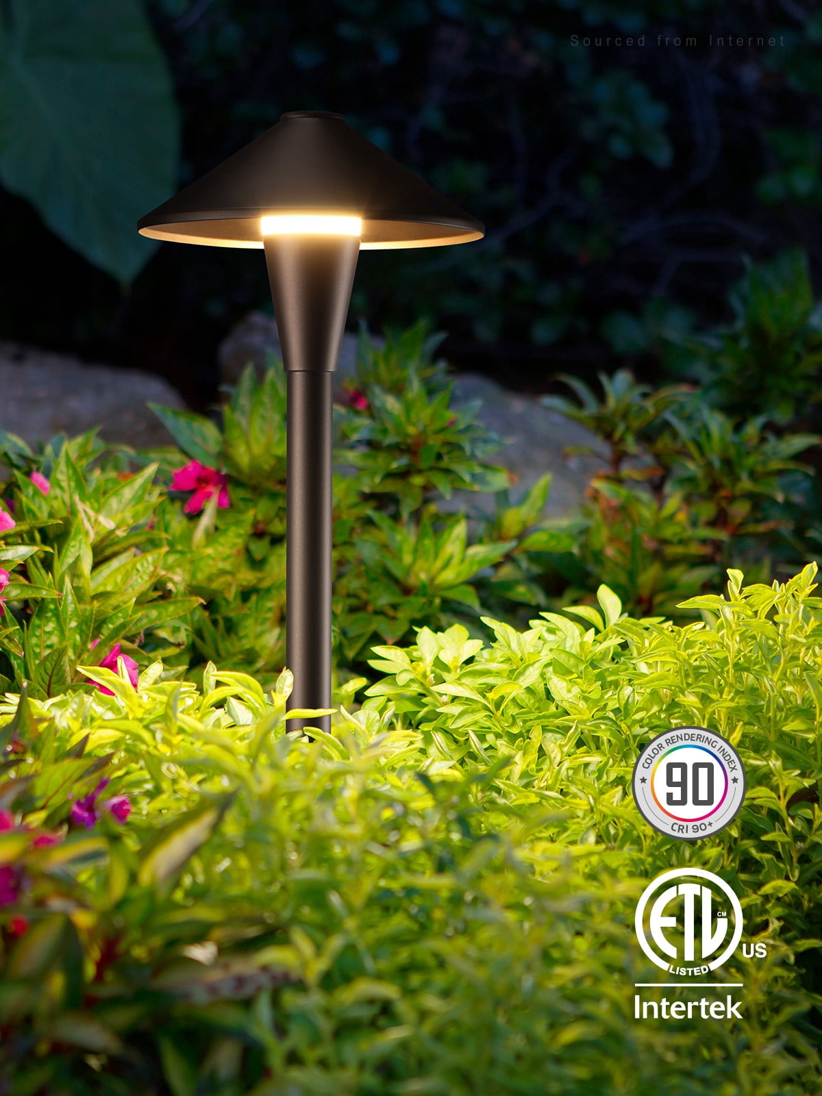 12 Pack 5CCT Low Voltage LED Landscape Pathway Light, Outdoor Lawn Lights, IP65 Waterproof, 12-24V AC/DC 5W