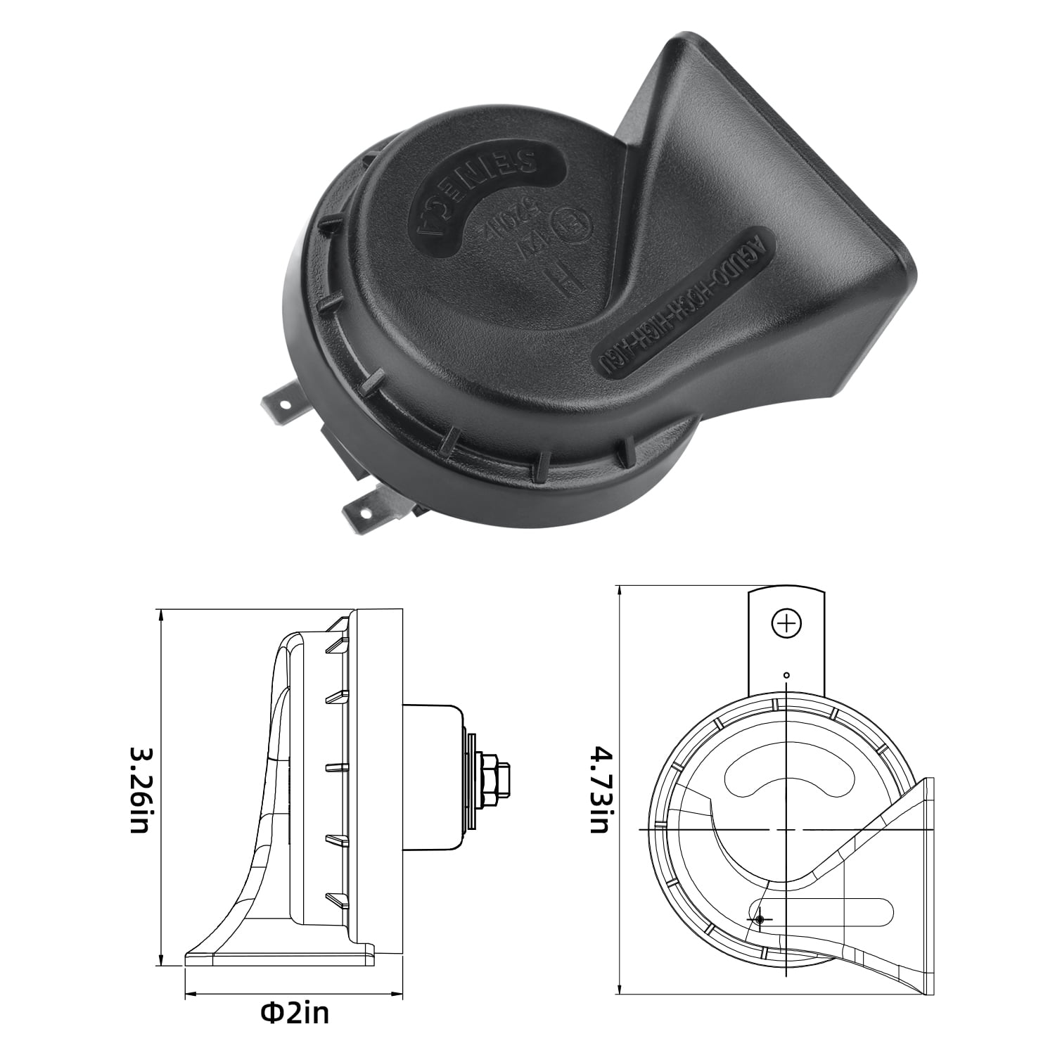 SEINECA Car Single Horn Loud Waterproof 12V High Tone Snail Electric Horn For Motorcycle Pickup Rv Suv Mpv Van Electric Scooter High Tone