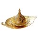 thumbnail image 1 of Incensario de bobina de incienso, soporte de incienso, bandeja de aceite de conos aromáticos de torre de hoja dorada de metal para adornos de Ramadán Eid Mubarak (2 piezas, dorado), 1 of 5