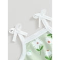 thumbnail image 4 of Toddler Baby Girl Summer Outfit Floral Romper Tie-Up Strap Halter Jumpsuit Infant Summer Sling One Piece Bodysuit, 4 of 7