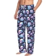 thumbnail image 6 of Hirioo flower Skull in starry sky for Men's PJ Pajama Pants Sleep Pants Men's Home Trousers with Pockets,S-3XL-Small, 6 of 6