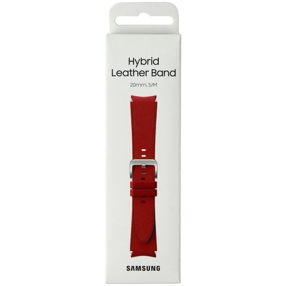 Samsung Hybrid Leather Band for Galaxy Watch4 & Later (20mm) S/M - Red