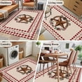 thumbnail image 6 of Vintage Country Washable Area Rug 2.7 x 5 ft Star Wreath Farmhouse Red Buffalo Plaid, Soft Non Slip Rugs Stain Repellent Indoor Felt Carpet for Living Dining Room Bedroom Home Office, 6 of 9