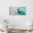 thumbnail image 6 of 12x24 inch Peacock Framed Vintage Canvas Wall Art Home Wall Decor Blue and White Peacock Feather Giclee Print Gallery Wrap Modern Home Art Ready to Hang, 6 of 9