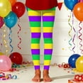 thumbnail image 2 of Leggings for Girls Kids Carnival Printed Leggings Fashion Athletic Casual Base Layer Pants Kids Active Yoga Pants Streetwear Purple 3 Years-4 Years, 2 of 4