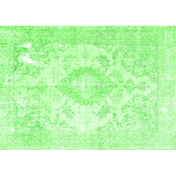 Ahgly Company Indoor Rectangle Persian Green Traditional Area Rugs, 2' x 3'