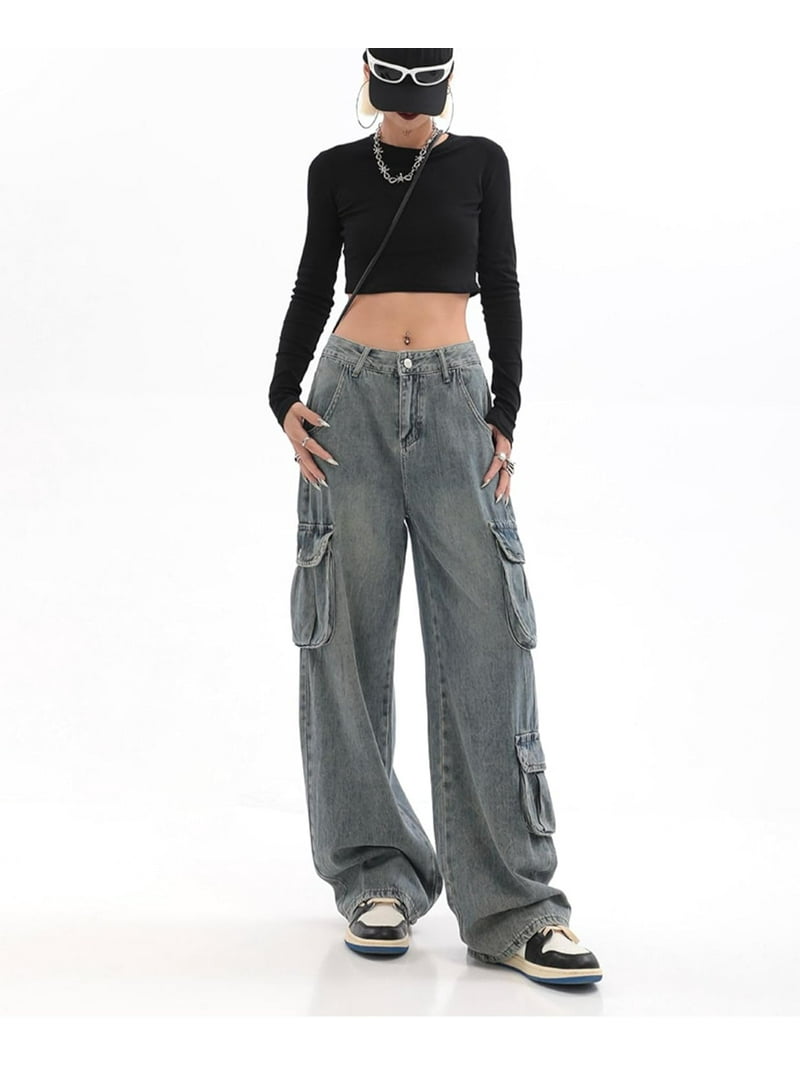 国内未入荷 DARKFOG - BAGGY SIDE POCKETS JEANS Kukuzhu Baggy Jeans Y2K Emo Denim Pant with Side Pocket