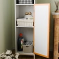thumbnail image 5 of Bathroom Tall Storage Cabinet with Bamboo Slats Door - Bathroom Storage Cabinets with Adjustable Shelves, for Living Room, Entryway, Home Office, 5 of 5