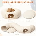 thumbnail image 4 of Charefin 2-in-1 Cat Tunnel Bed, Foldable Large Indoor Cat Play Tunnel with Interactive Toys, Soft Washable Plush Hideaway Nest for Kittens Small to Large Cats, 4 of 9