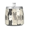thumbnail image 7 of Yayeee Ashtray with Lid for Cigarette Smokeless Stainless Steel Home Ash Holder, Beige Cute Cats, 7 of 7