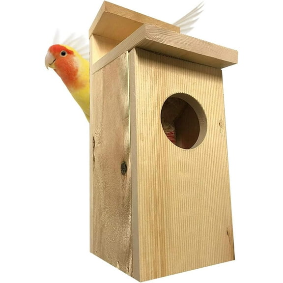 Handyct American Kestrel nest Box Bird House 2-3" Hole Pine Unfinished
