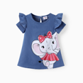 thumbnail image 1 of PatPat Baby Girl Cute Cat Print Ruffled Short-sleeve Dress, 1 of 4