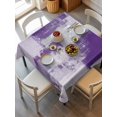 thumbnail image 6 of Modern Oil Painting Table Cloth, Purple Grey Abstract Graffiti Art Waterproof Tablecloth for Square Tables, Reusable Washable Fabric Table Cover for Restaurant Kitchen Dining Tables 54"x54", 6 of 6
