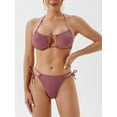 thumbnail image 5 of Cenuakty Women Bikini Set, Tie-up Halterneck Sleeveless Bra with Low Waist Briefs Bathing Suit 2-piece Swimsuit, 5 of 9