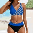 thumbnail image 2 of Linfrsh Bikini Set for Women Tummy Control Swimsuit Sexy V Neck Two Piece High Waisted Bathing Suit 2025 Athletic Swimsuits for Women Blue,M, 2 of 8