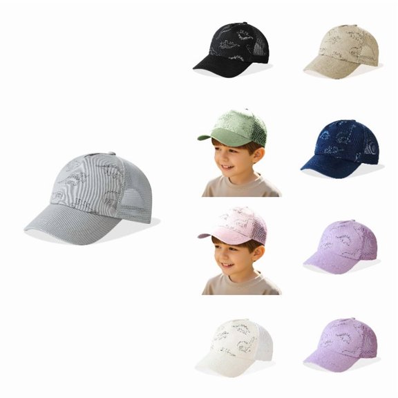 SGMVNU Kids Baseball Cap Adjustable Mesh Breathable Sun Hat for Boys Girls Casual Outdoor Grey Size 6-12 Months