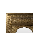 thumbnail image 3 of Ornate Moorish Arch Mirror With Brass Foil Cladding| Hand Carved Distressed Large Mirror | Farmhouse Hotel Entryway Unique Leaning Mirror, 3 of 6