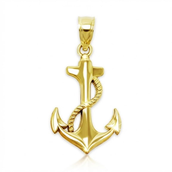 Charm America - Gold Anchor Charm - 10 Karat Solid Gold