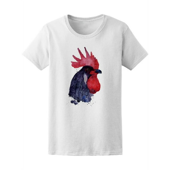 Watercolor Style Rooster T-Shirt Women -Image by Shutterstock, Female x-Large