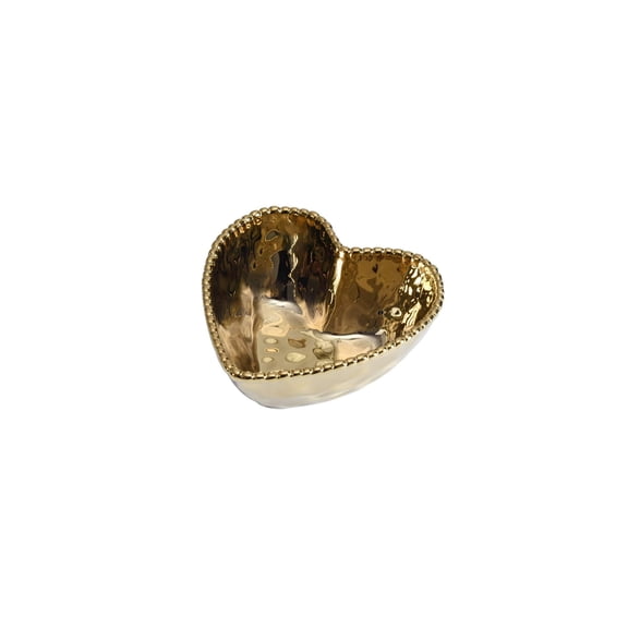 Pampa Bay Love is in the Air Heart Porcelain Bowl, 5.5 x 5.75 x 2.5 inches, Gold