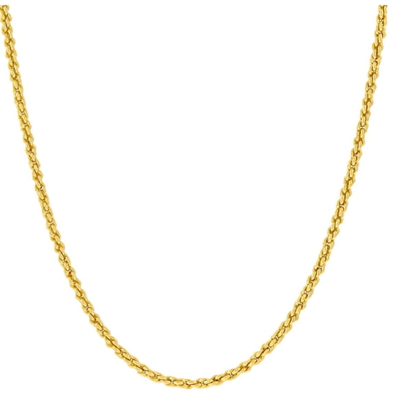 LIFETIME JEWELRY 1mm Rope Chain Necklace 24k Real Gold Plated-Women and Men (18 inches)