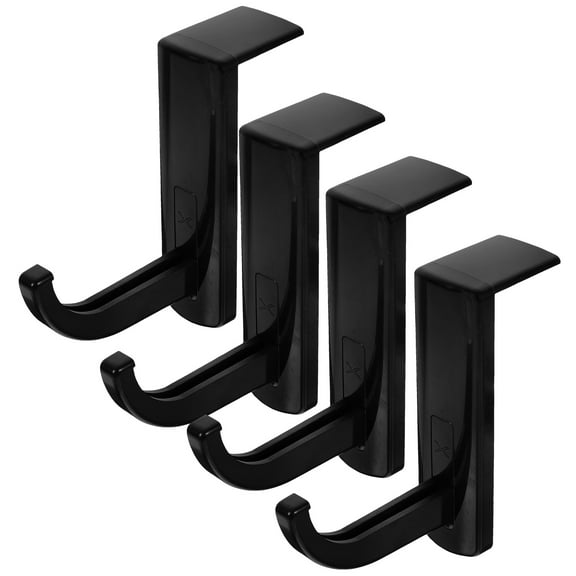 Topbathy 4Pcs Black Headset Holder with Strong Adhesive for Secure Headphone Storage and Easy Access