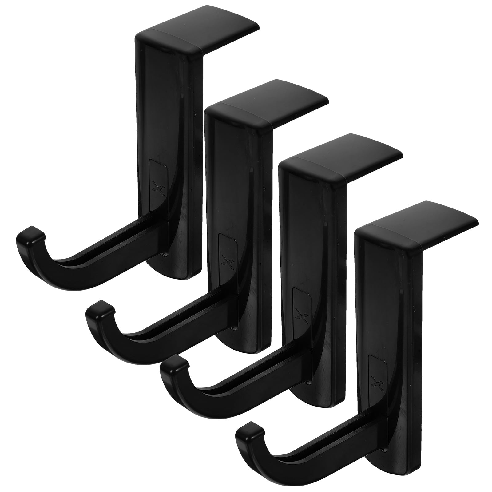 SEWCHICS Headphone Stand, Black Plastic, Damage-Preventive, Easy to Reach 4Pcs