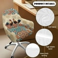 thumbnail image 5 of Xixirimido Boho Mandala Rooster Pattern Swivel Office Arm Chair Covers Stretch Soft Desk Chair Slipcovers, Curved Back Leisure Armrest Chair Protector Accent Dining Chair Cover, 5 of 7