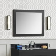 Bellaterra Home 30" Rectangle Wood Frame Mirror in Matte Black Finish