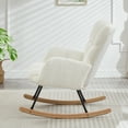 thumbnail image 4 of AUU Tufted Teddy Fabric Glider Rocking Chair for Living Room, Upholstered Accent Chair with Metal Frame, 4 of 13