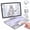White, variant on Transparent 360° Swivel Keyboard Case for iPad Air 11", iPad Air 5/4, iPad Pro 11" 2018-2022, Multi-Touch Trackpad, 7 Color Backlit,Black
