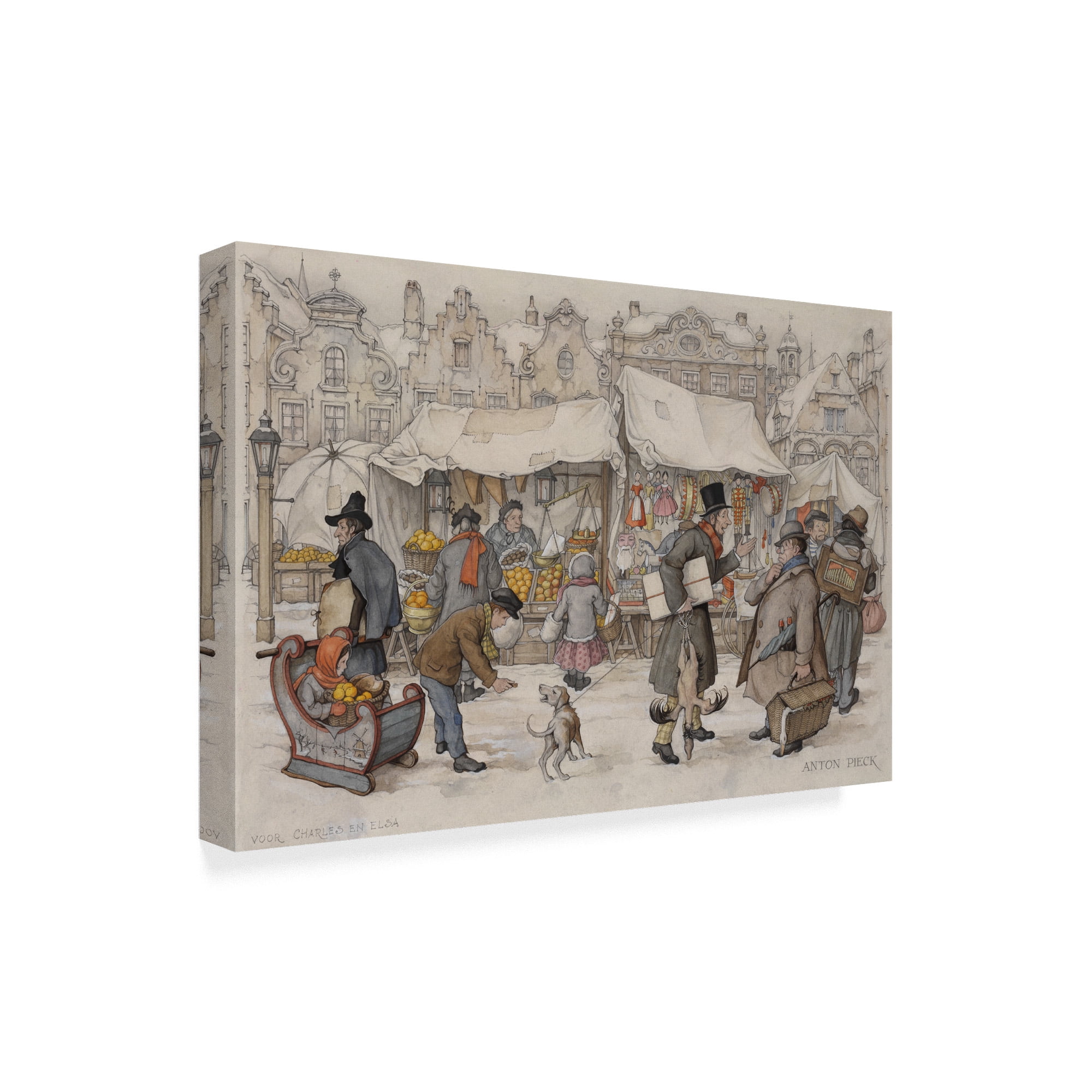 Trademark Fine Art 'Christmas Market' Canvas Art by Anton Pieck