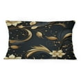 thumbnail image 2 of Designart "Mysterious Elegance In Black And Gold I" Marble Printed Throw Pillow, 2 of 5