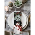 thumbnail image 2 of Black Christmas Snowman Cloth Napkins Set of 4 Reusable Dinner Napkins, Xmas Snowflake Elk Tree Balls Cocktail Napkin Washable Table Napkins for Wedding/Holiday Party/Baby Shower 20"x20", 2 of 7