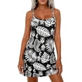 thumbnail image 4 of PRETTYGARDEN Women's Summer Dresses Casual Print Spaghetti Strap Sleeveless Sundress Beach Vacation Cover Ups, 4 of 10