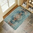 thumbnail image 4 of Boho Blue Carpet Door Mat Welcome Door Mat for Front Door, Home Entrance, Yard, Floor, Patio, Non Slip Spring Summer Welcome Mat Indoor Outdoor Doormat 30"*17", 4 of 6