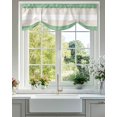 thumbnail image 3 of Tie Up Valance Curtain for Kitchen,Geometric Green Beige Striped Rod Pocket Short Curtains Adjustable Tie-Up Shade Valances,Gradient Watercolor Line Window Treatment for Bathroom Living Room Bedroom, 3 of 8