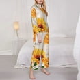 thumbnail image 4 of Bingfone Womens Pajama Sets Sunflower 5 Print,Long Sleeve Loungewear Pajamas Set-Large, 4 of 9