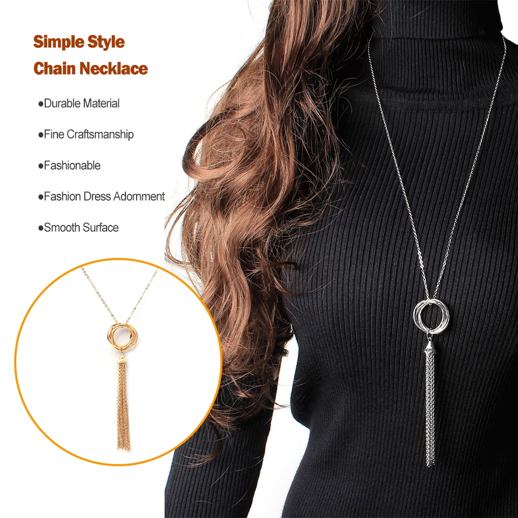 Chain Necklace Adjustable Simple Style Daily Wear Fringe Chokers