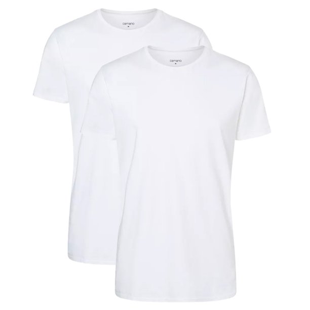 Camano camiseta de los hombres, 2-pack - Comfort BCI Cotton, cuello redondo, algodón Blanco 2XL (XX-Large)