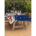 thumbnail image 2 of Outdoor Tablecloth with Umbrella Hole and Zipper, Navy Blue Snowman Christmas Rectangle Table Cloth 60x84 Inch Waterproof Tablecloth, Gifts Xmas Tree Winter Snowflake Picnic Table Cover for Patio, 2 of 7