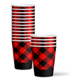 thumbnail image 5 of Flannel and Frost Buffalo Plaid Winter Party Supplies - Rustic Winter Birthday Party Supplies 64 Piece Tableware Set Includes Large 9" Paper Plates Dessert Plates, Cups and Napkins Kit for 16, 5 of 9