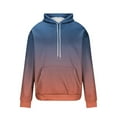 thumbnail image 5 of Trendy Hoodies for Men Gradient Color Drawstring Hooded Pullover Sweatshirts with Pocket Long Sleeve Casual Tops (3XL, Navy), 5 of 5