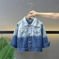 thumbnail image 4 of Atogsazn Childrens Boys Denim Jacket Kids Casual Button Down Long Sleeve Coat Lightweight Tops Clothing Blue 5-6 Years Fashion, 4 of 9