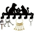 thumbnail image 2 of Metal Key Holder Black Key Hooks Organizer Hanger Rack Wall Mounted Decorative with 6 Hooks Dog and Cat Pattern, 2 of 9