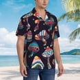 thumbnail image 5 of Haiem Mushroom Doodle Printed Hawaiian Shirt for Men - Men’s Casual Beach Summer Shirts - Stretch Fabric with Modern Fit-X-Large, 5 of 9