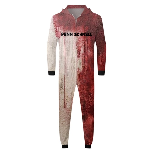 Tenue Assortie d'Halloween pour la Famille, Combinaison Pyjama à Capuchon Zippée Imprimée, Décontractée et Confortable, pour Resserrer les Liens Familiaux