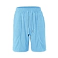 thumbnail image 1 of Pantalones Elásticos de Cintura Casuales de Color Sólido Dibujo de Bolsillo Cómodos Pantalones Cortos para el Verano, Diario, Uso en el Hogar, 1 of 5