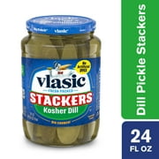 Vlasic Dill Pickle Sandwich Stackers, Kosher Dill Pickles, 24 fl oz Jar