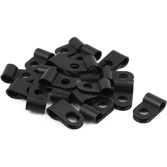 New 20Pcs Nylon Featured R Type CC-0.5 reliable efficacy 3/16" Cable Cord Wire Clamp Clip Fastener Black(id:137 02 09 f34)